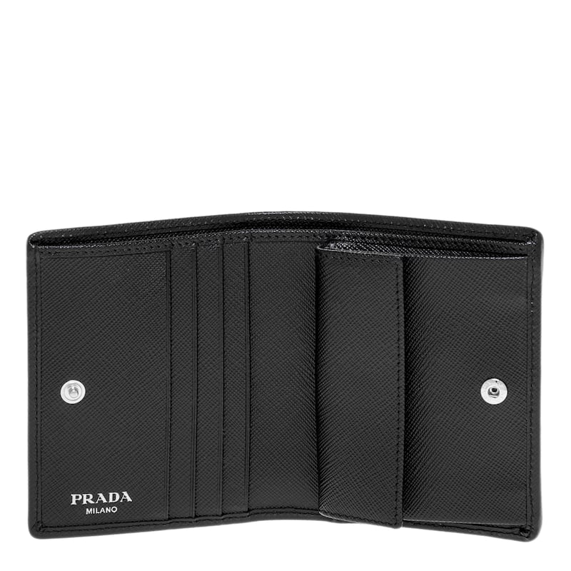 Prada Men's Logo Plaque Bifold Wallet