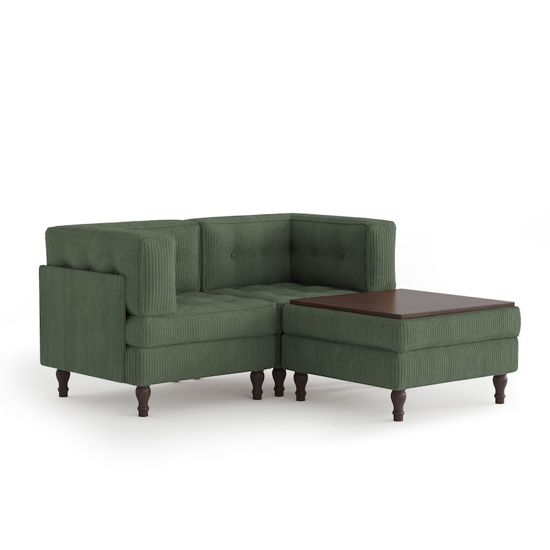 Oversized Sofa Corduroy Tufted Modular Sectional Set