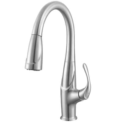 Ancona Eliya Single Handle Pull-Down Kitchen Faucet in Brushed Nickel
