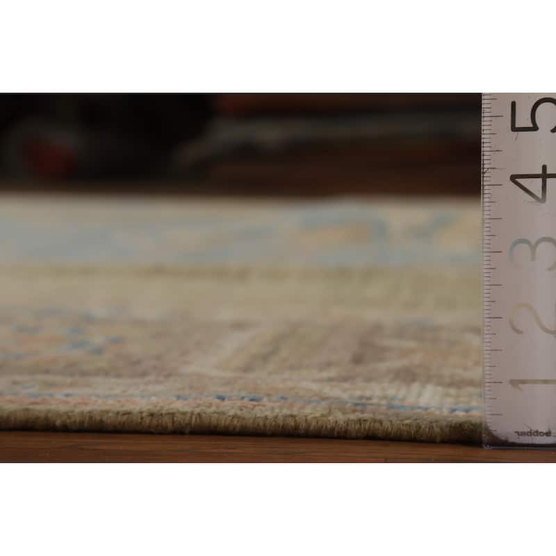 Hand Knotted Oriental 100% Wool Carpet Transitional Medallion Yellow & Gold Oushak Area Rug - 12' 1'' X 8' 10''