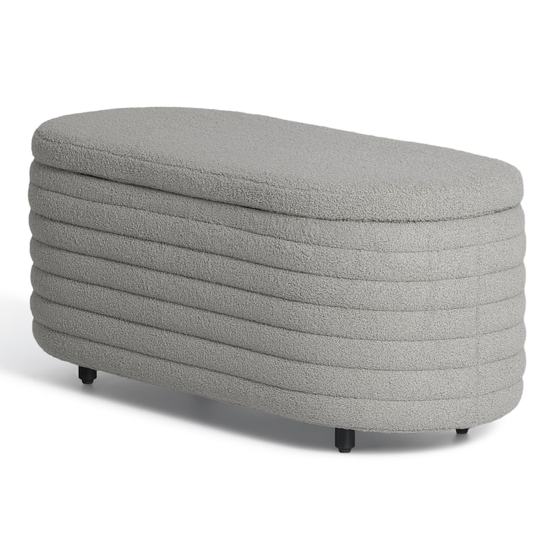 Bayville Sherpa Polyester Flip Top Storage Ottoman - 42"
