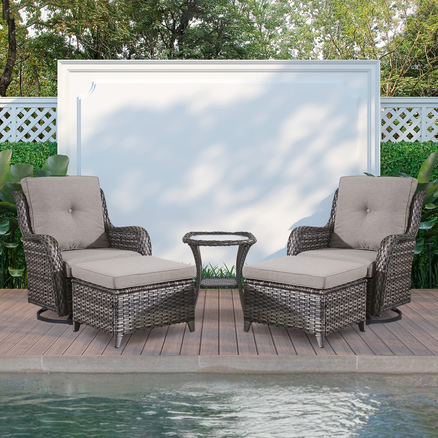 Outdoor rocking chair with ottoman deals