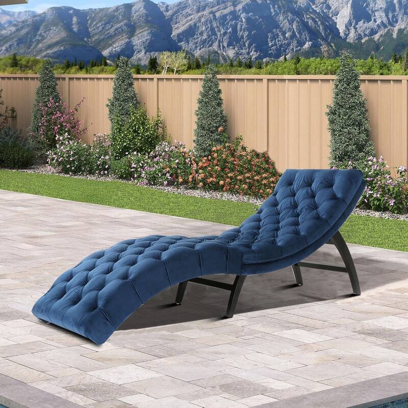 Modern luxury style upholstered toffee chair with wooden legs and velvet fabric suitable for bedroom and living room lounge - Antique Navy Blue