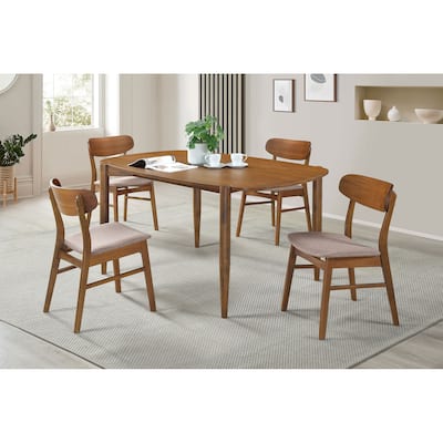 Dortch Walnut Oval Solid Wood Dining Set