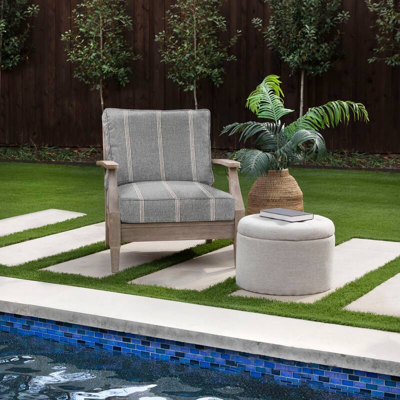 Sorra Home Sunbrella Outdoor Corded Deep Seating Cushion Set - 25 in W x 25 in D x 5 in H - Lengthen Stone