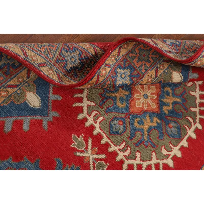 Red Kazak Accent Rug Hand-Knotted Wool Carpet - 3'4" x 5'1"
