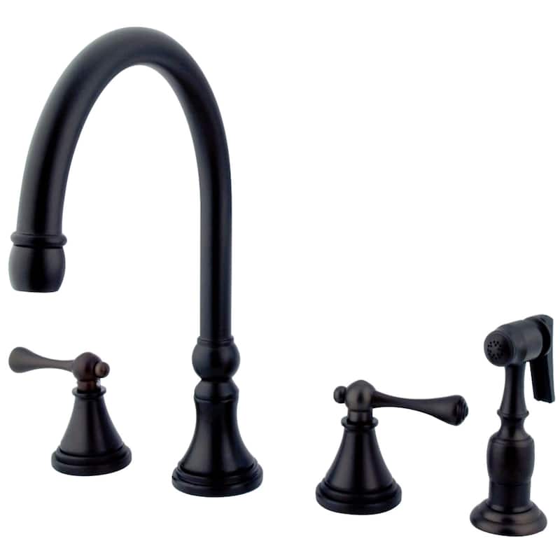 Kingston Brass Governor Widespread Kitchen Faucet with Metal Lever - Oil Rubbed Bronze