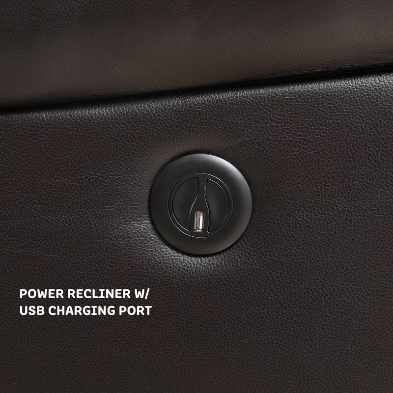 Contemporary Living Room Faux Leather Upholstered Sofa