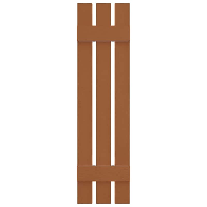 Builders Edge, Standard Three Board Spaced, Board-n-Batten Shutters, Includes Matching Installation Spikes (Per Pair)