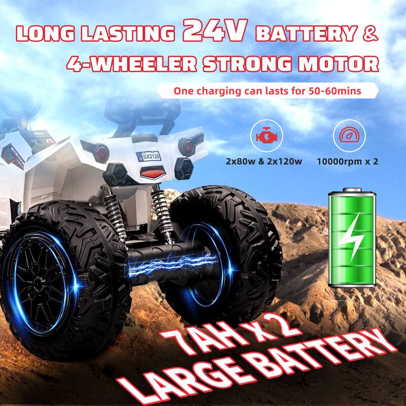 24V Electric Ride on Car Metal Suspensions, LED Light and Music