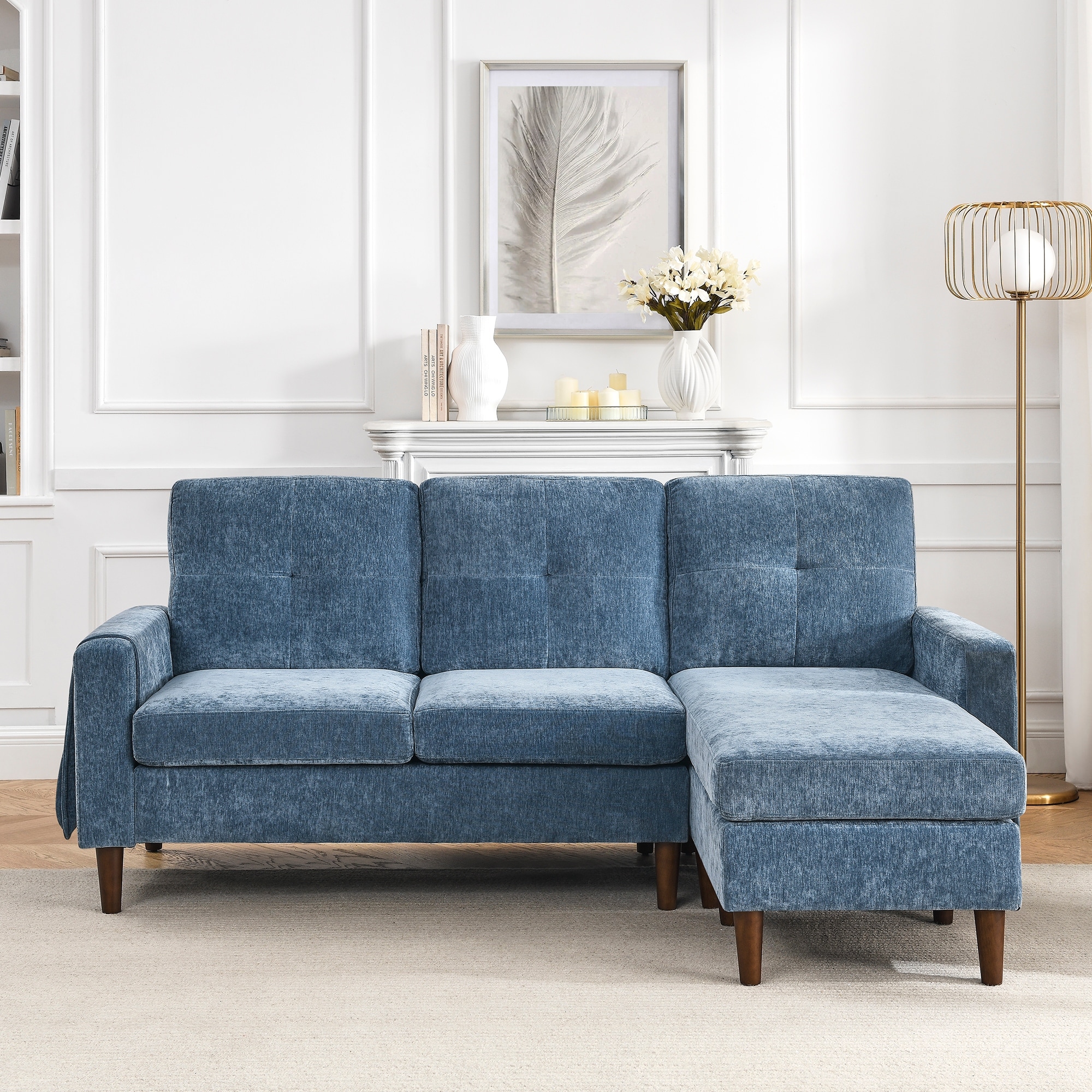 Navy blue 2025 chaise sectional