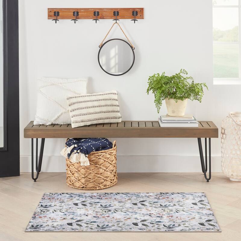 Nourison Washables Indoor Multicolored Floral Area Rug