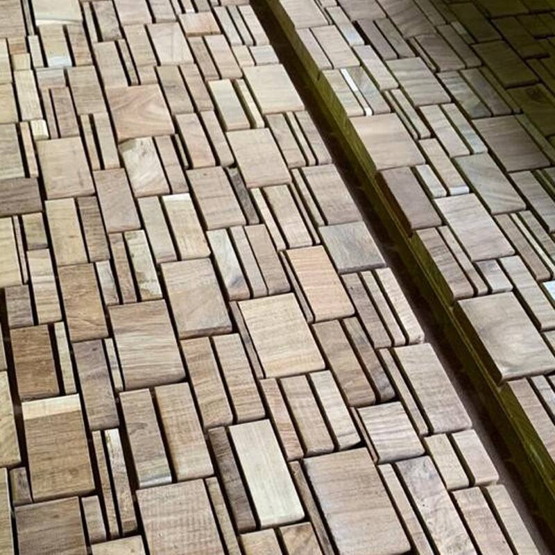 HomeRoots Brown 3D Embossed Teak Reclaimed Wood Decorative Wall Panel - 47.75' X '11.75' X '0.75
