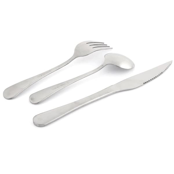 4 Sets Outdoor Eating Utensils 3in1 Fork Knife Spoon Stainless Steel Cutlery