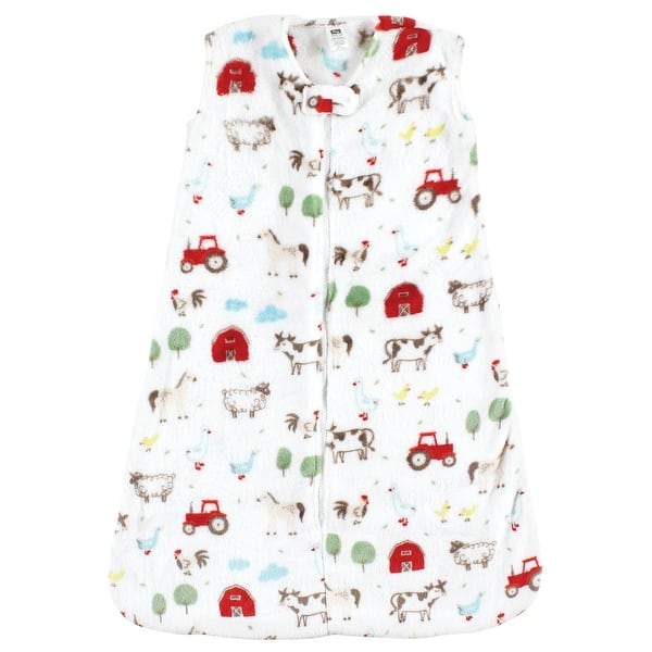 slide 1 of 1, Hudson Baby Infant Boy Plush Sleeping Bag, Sack, Blanket, Boy Farm Animals 0-6 Months - Boy Farm Animals