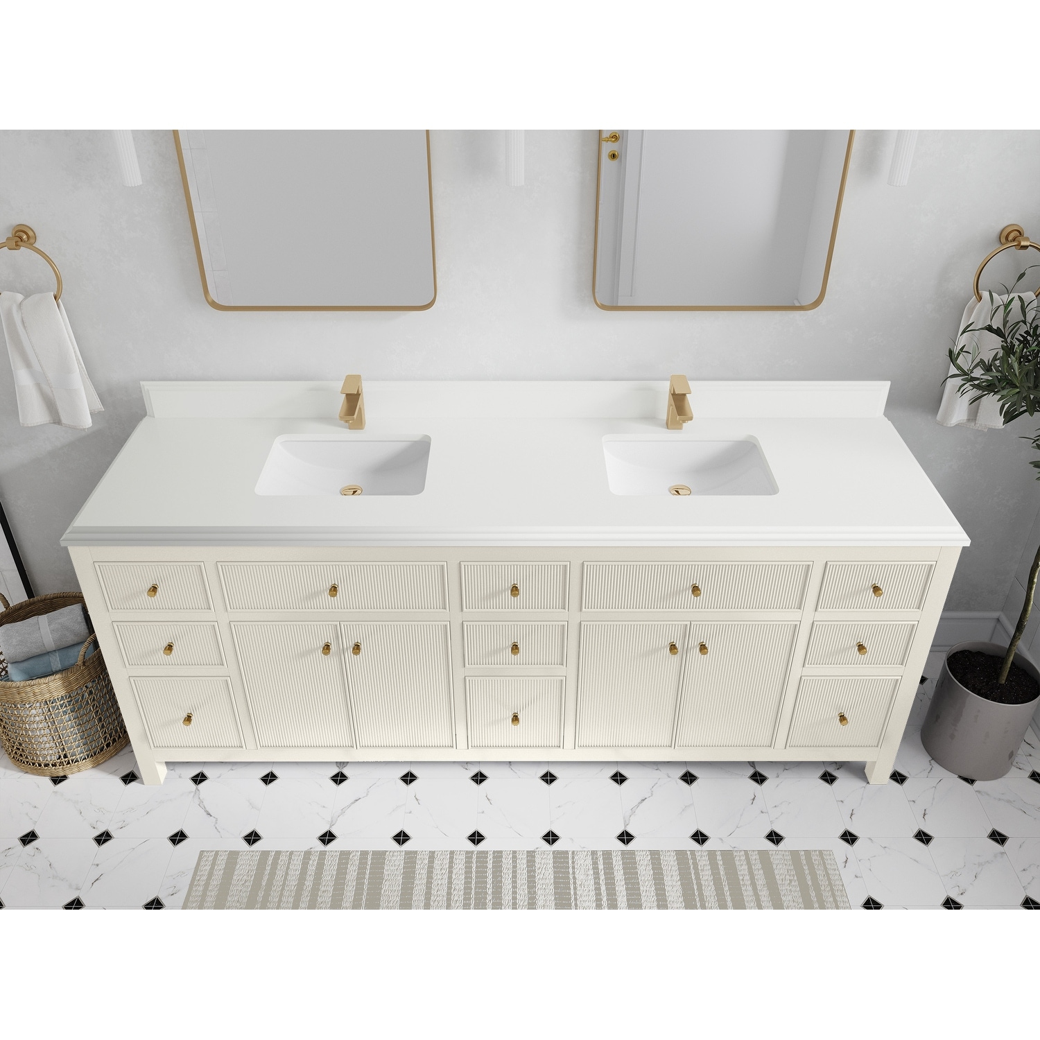 Willow Collections 84 in. W x 22 in. D Sonoma Free Standing Double Sink Bathroom Vanity with Countertop