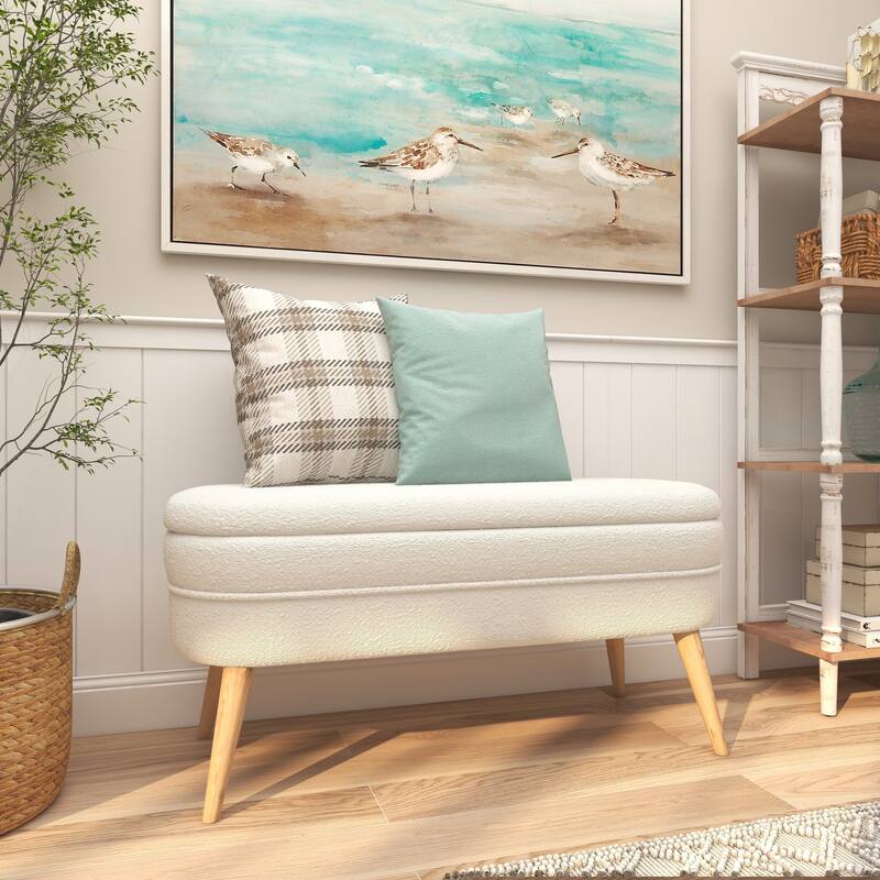 Wood Contemporary Storage Bench - 40 x 16 x 19