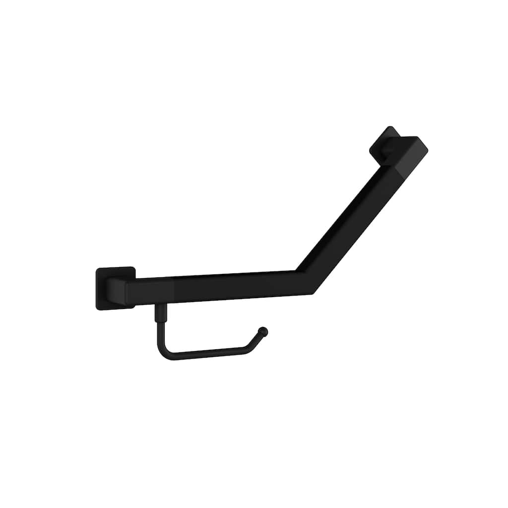 Seville Angle Bar Slip Resistant ADA Compliant 500 lb Weight Capacity Matte Black