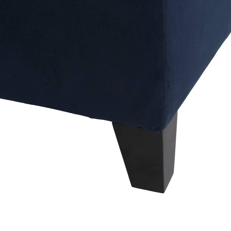 Functional Velvet Lift-Top Storage Ottoman