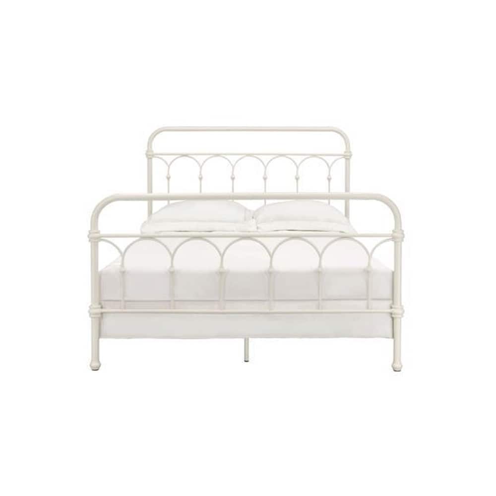 Metal Bed in White Finish