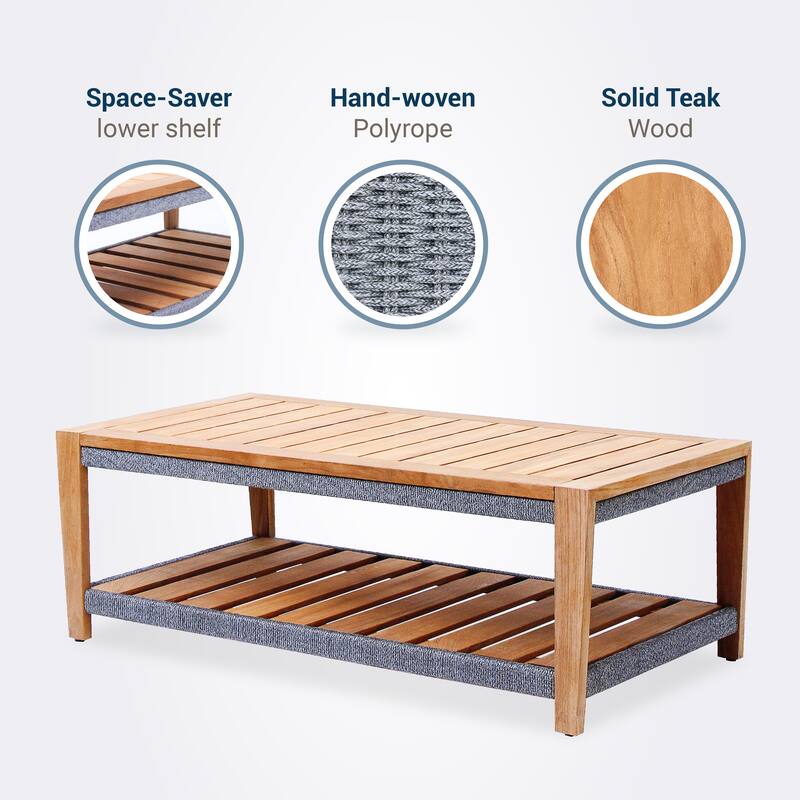 Cambridge Casual Nassau Teak Outdoor Patio Coffee Table