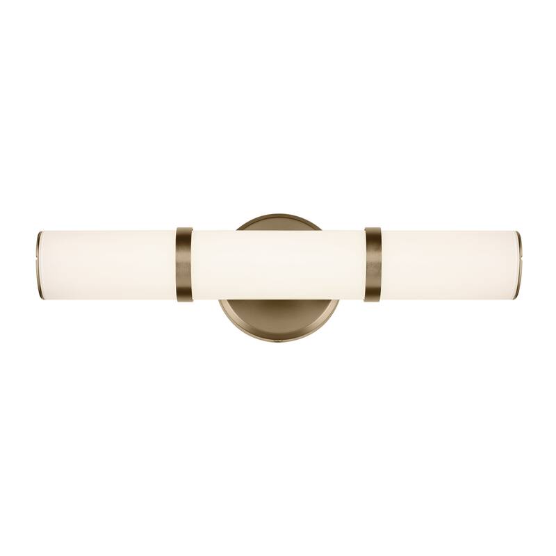 Kichler Lighting Rosh 18" Bath Bar Small LED with White Glass in Champagne Bronze