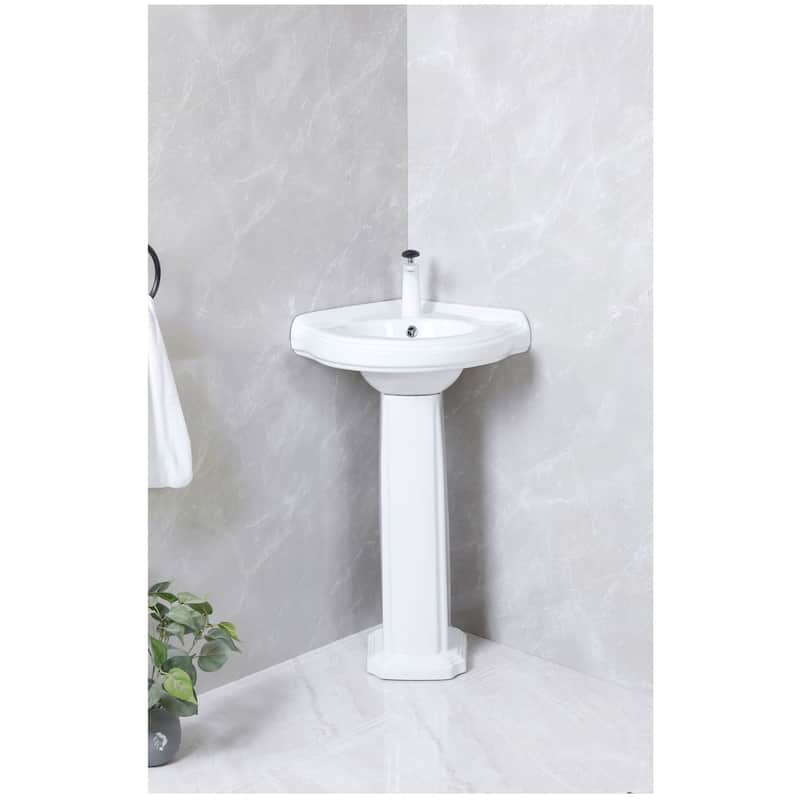 Kingston Brass VPB2210-P-SET Pilaster 21-5/8" Corner Ceramic Pedestal