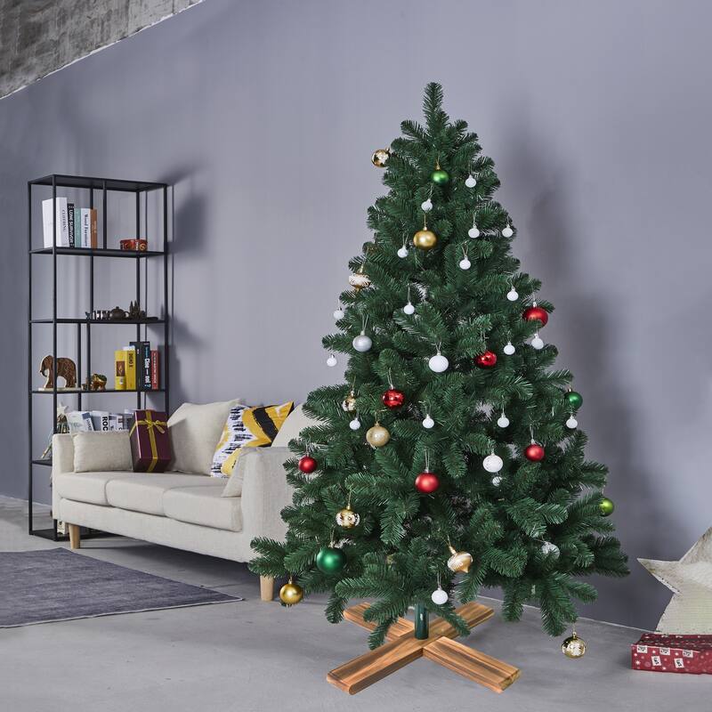 Light Wood Artificial Christmas Tree Stand - For Trees up to 7.75ft Tall - Brown - 21