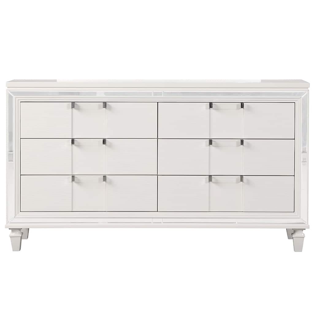 Genoa White 6-Drawer 62 in. W Dresser