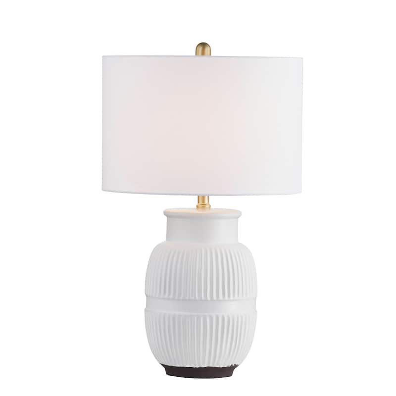 Soren 26" Table Lamp with Linen Shade, White/Black (Set of 2)