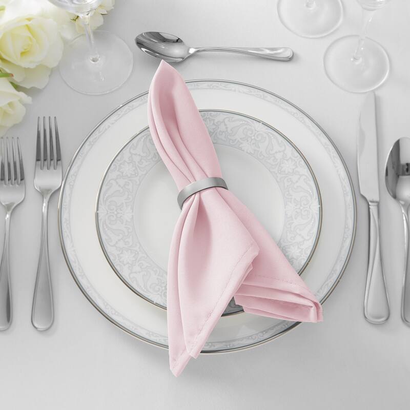 144 Pack 17 Inch Polyester Cloth Dinner Napkins for Party Restaurant