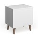preview thumbnail 6 of 4, DH BASIC Scandinavian White 2-drawer Nightstand by Denhour
