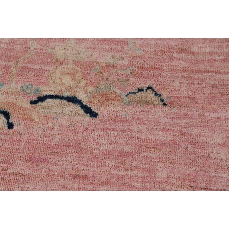 Hand Knotted Oriental 100% Wool Carpet Traditional Floral Pink Art Deco Area Rug - 7' 3'' X 4' 10''