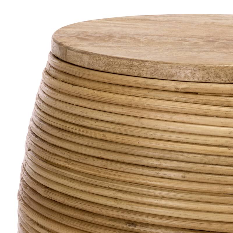 SAFAVIEH Home Katiely Wood Top Stool - 17"W x 17"D x 18"H