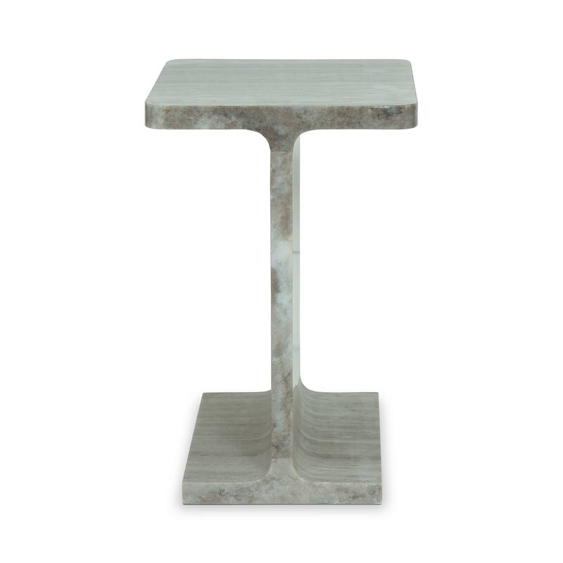 Aurelle Home Modern Solid Marble I-Beam Accent Table