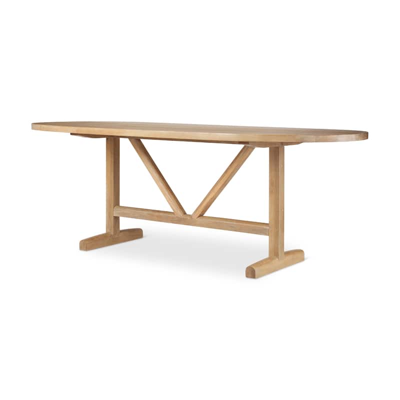 Viktor 84" Light Brown Solid Wood Dining Table - 84"L x 42"W x 30"H