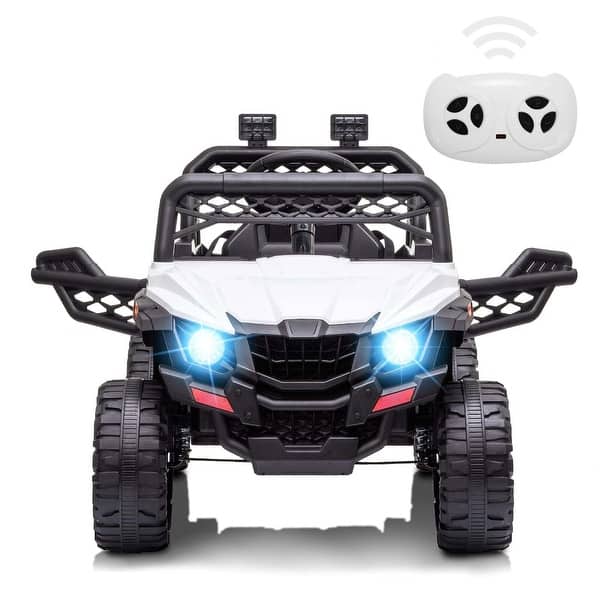 slide 2 of 22, 12V Kids Ride On Car Toddler Battery Powered Electric Truck Remote Control White