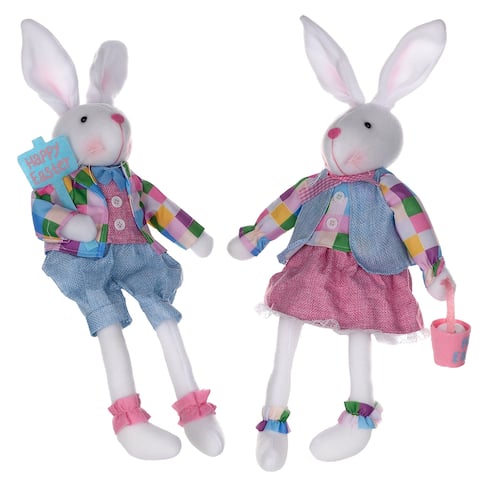 Plush Easter Rabbit Shelf Sitter (Set of 2)