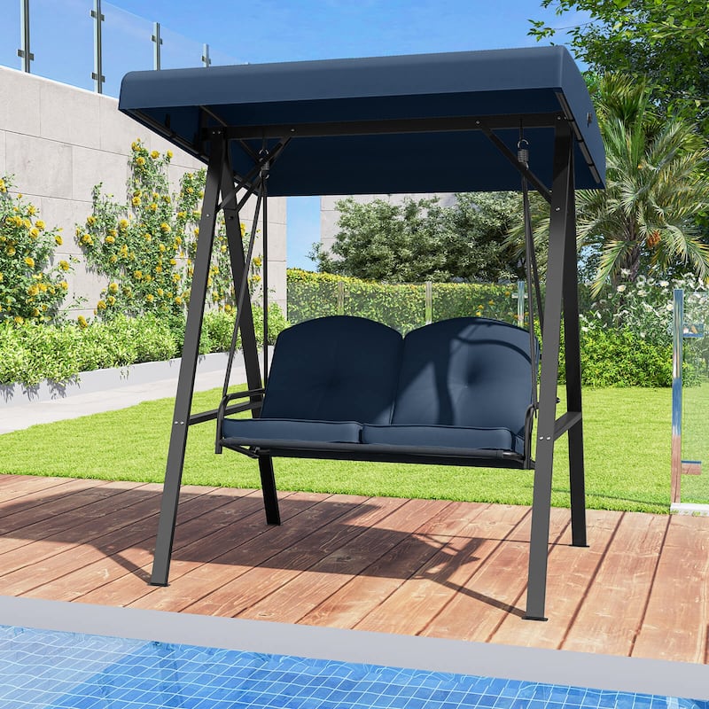 Costway 2-Person Outdoor Porch Swing Swing Loveseat with A-Shaped - See Details
