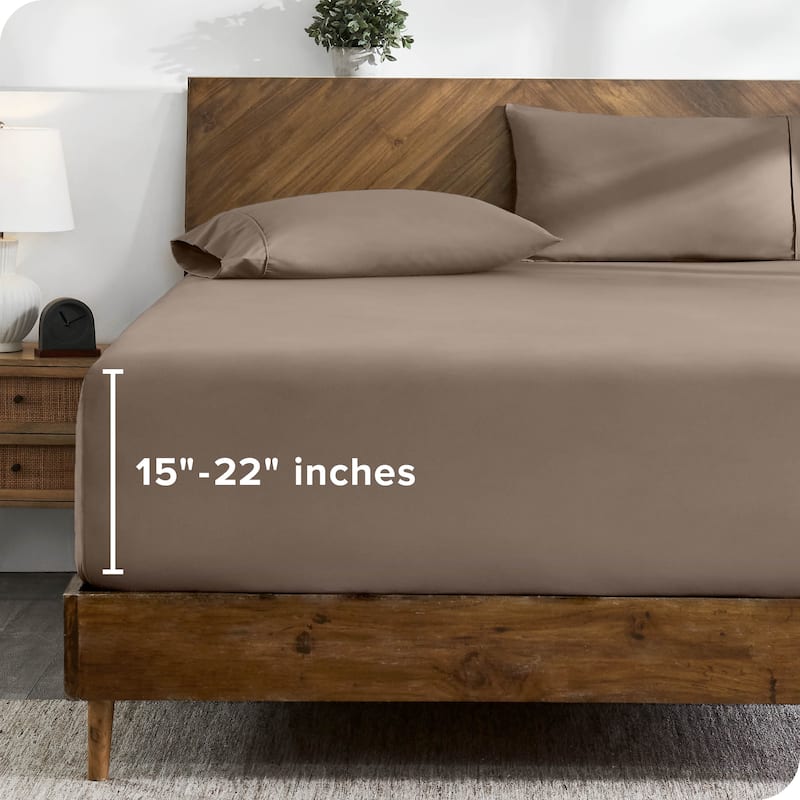 Bare Home Ultra-Soft Microfiber 22 Inch Extra Deep Pocket Fitted Sheet - King - Taupe