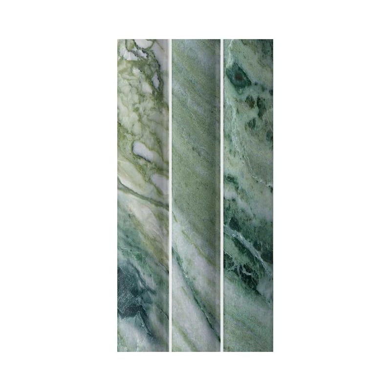 Lyrical 4.5x9 Matte Marble Look Porcelain Fluted Ribbed Tile - Wall, Backplash