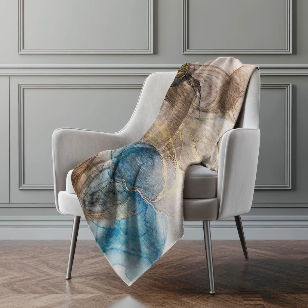 Premium Machine Washable Abstract Contemporary Sherpa Throw Blanket