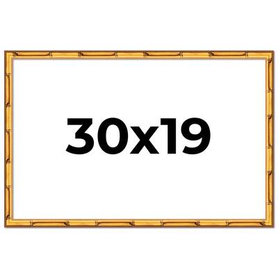 30x19 Frame Gold Bamboo Solid Wood Picture Frame | 1 Inch Moulding