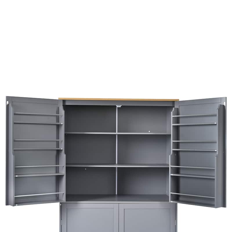 High Freestanding Kitchen Pantry Large Cupboard Storage Cabinet
