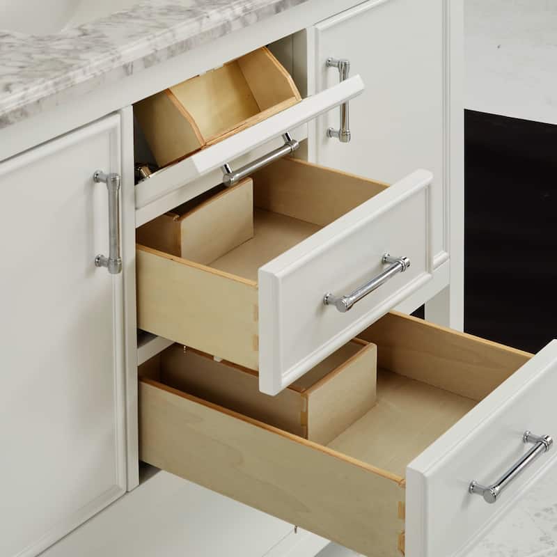 Lilleham Bathroom Sink Vanity with White Marble Veneer Stone Top by iNSPIRE Q Classic