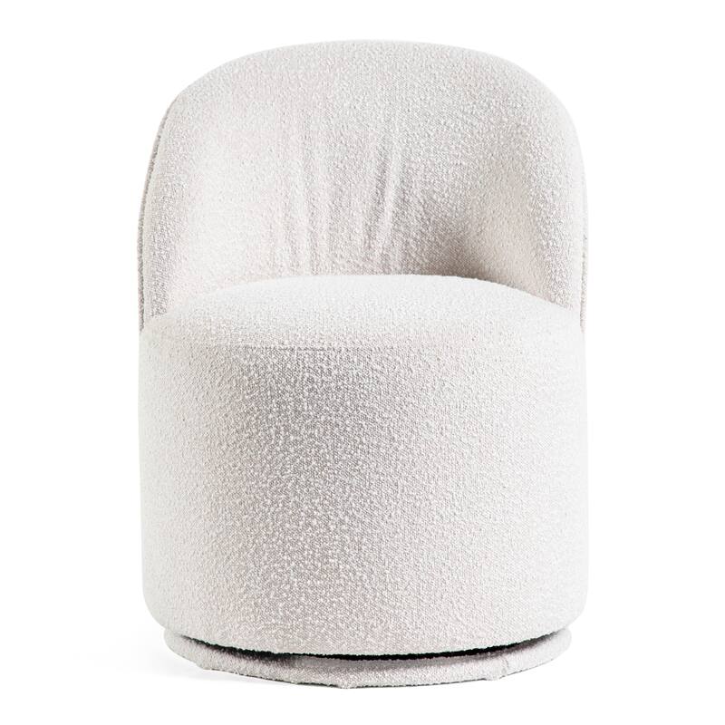 Furniture of America Dorimane Modern Boucle Chenille Round Dining Swivel Chair