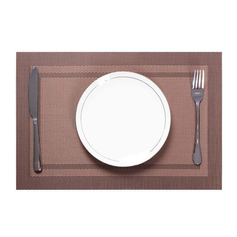Ray Star classical Placemat Woven Checkered Set of 6 -12" x 18" - 12"×18"