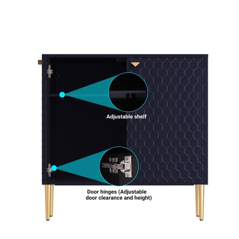2 Door Blue Locker Accent Cabinet