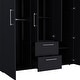 preview thumbnail 6 of 12, Modern wardrobe 70" H, multiple internal storage, Black