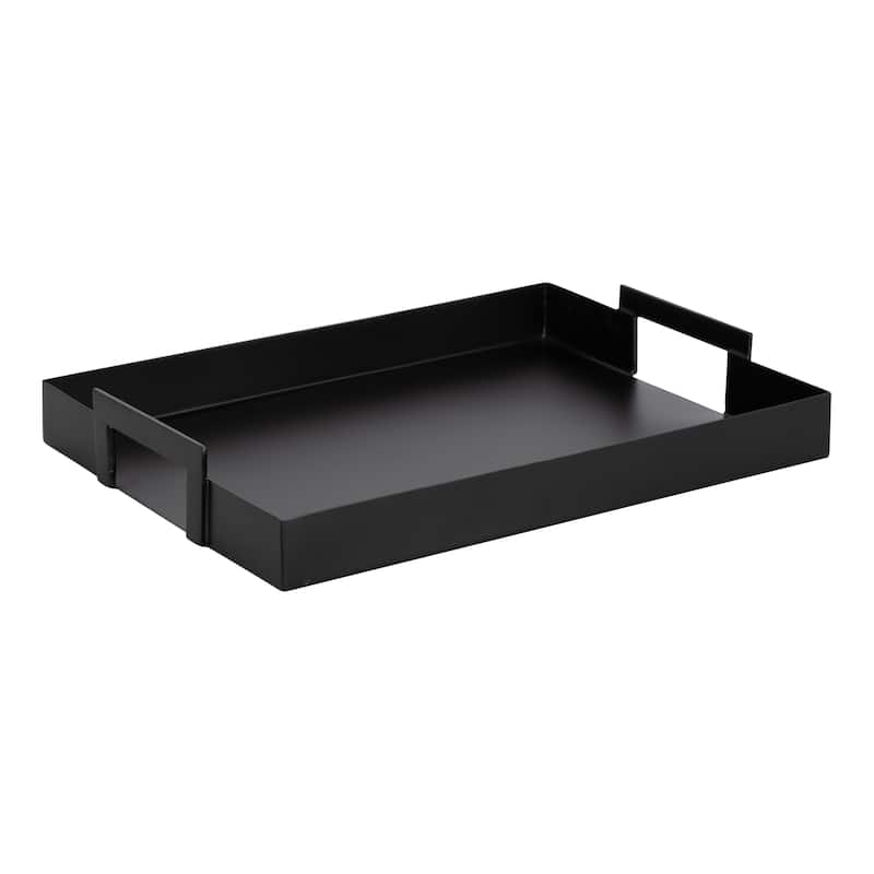 Kate and Laurel Myo Metal Rectangle Tray - 17x13x3 - Black